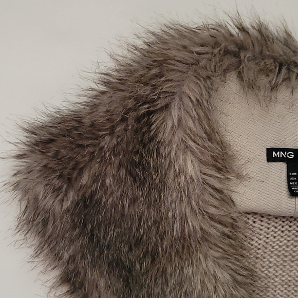 Alpaca Wool Blend Faux-fur Sleeveless Vest Very Warm Size S - Picture 9 of 12